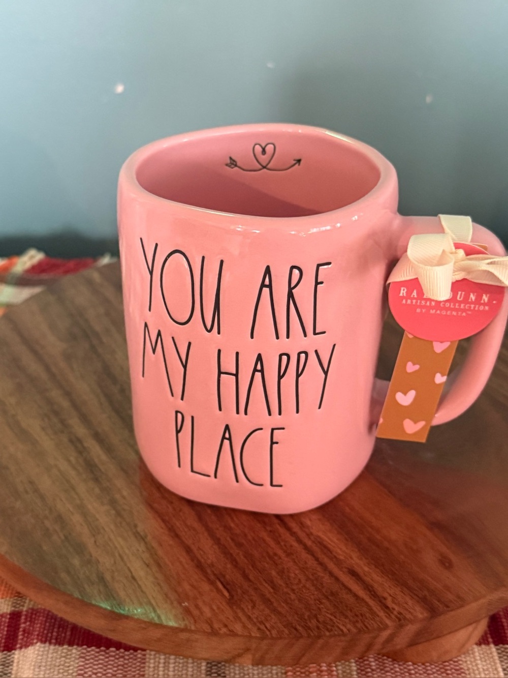 Rae Dunn Pink Ceramic Mug - 'You Are My Happy Place'